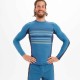 Playera Anti-UV 500 Hombre Azul Rayas Manga Larga