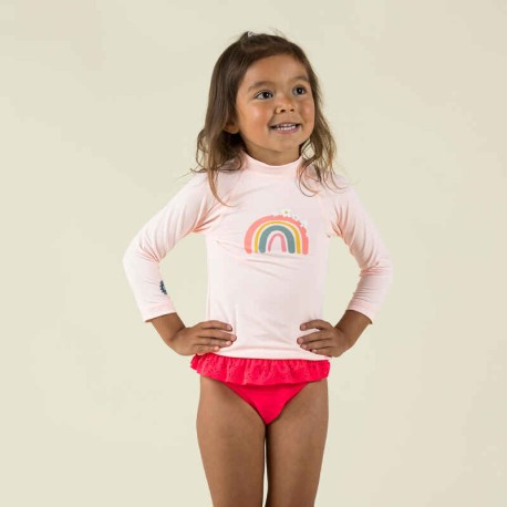 Playera Anti-UV Bebés Estampado Arcoíris Manga Larga