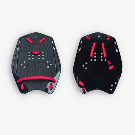 Paletas Natación 900 Negro Rojo L