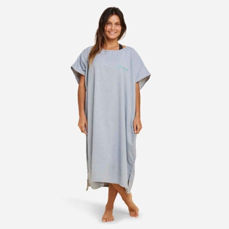 Poncho de surf gris jaspeado para adulto 100