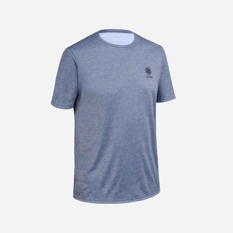 Playera de surf anti-UV de manga corta gris con estampado para hombre SS23