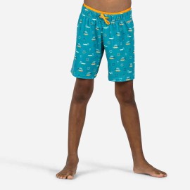 Bermudas Cortas Natación 100 Long Smile Niños Turquesa Naranja