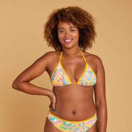 Top de Bikini Mae Flowy Mujer Amarillo Triángulos Corredizos