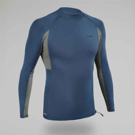 Playera Anti-UV 500 Hombre Gris Caqui Manga Larga