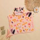 Poncho de natación de algodón blanco con rosa con jirafa para bebé
